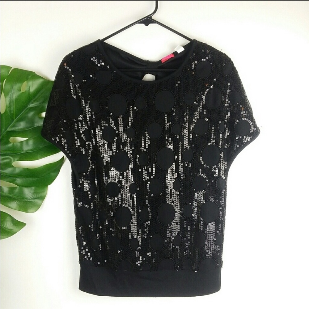Lux/Urban Outfitters Black Sequin Blouse